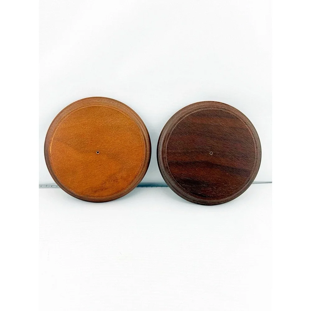 Vintage Hallmark Ornament Display Stand Set Of 2. Solid Walnut Base